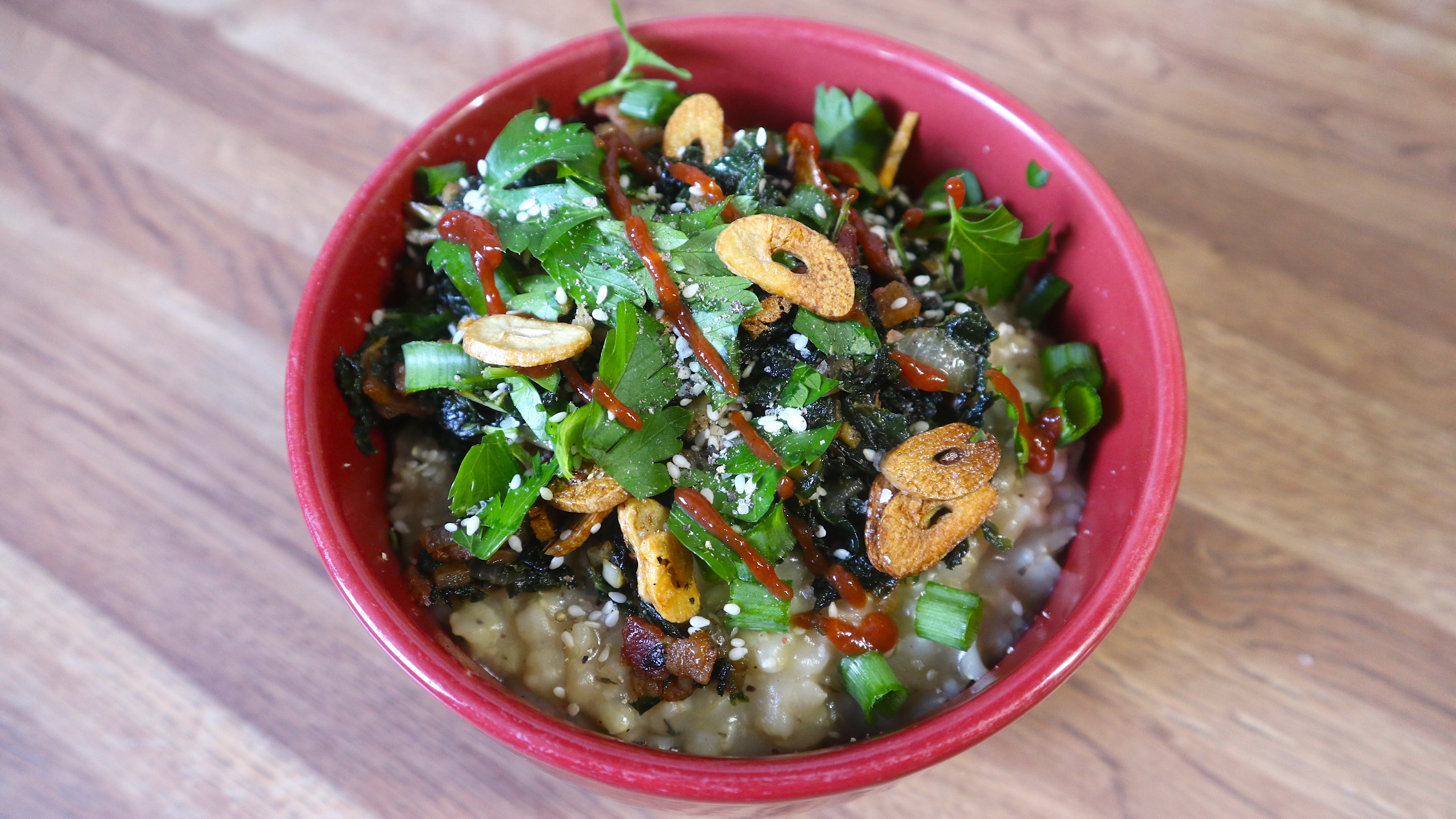 Brown Rice Congee Recipe Brown Rice Congee With Bacon And Kale – The Southern Rustic